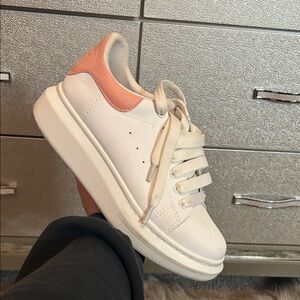 Alexander McQueen White and Peach Sneakers